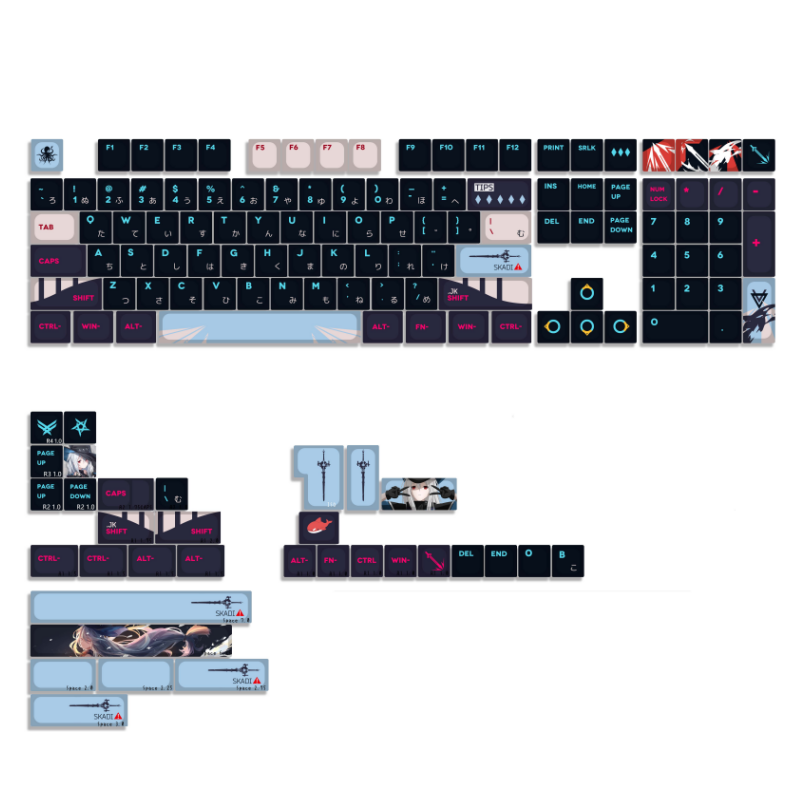 142 Keys/set PBT Keycap Tomorr - Keyboard Gaming Black 评论和价格