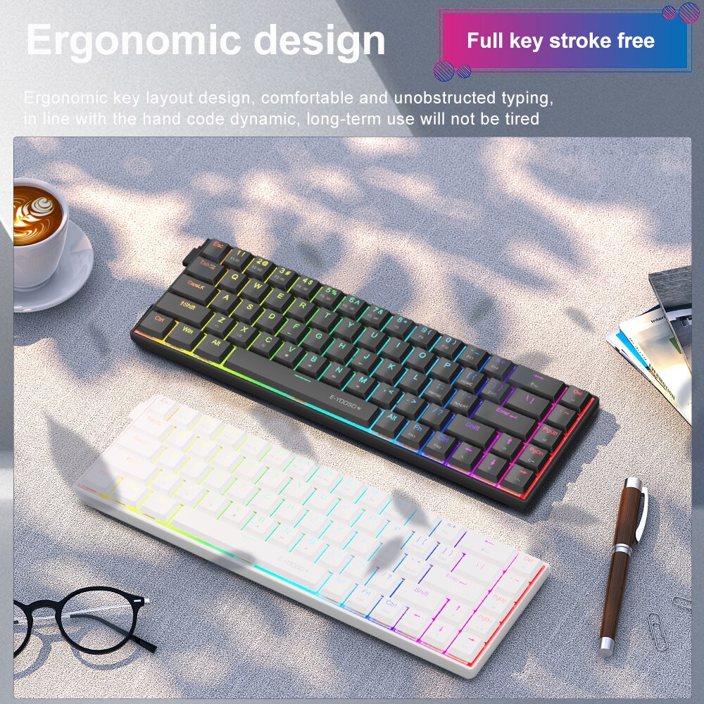 E-YOOSO A68 RGB Mini Slim USB  - Gaming Keyboard Budget 评论和价格