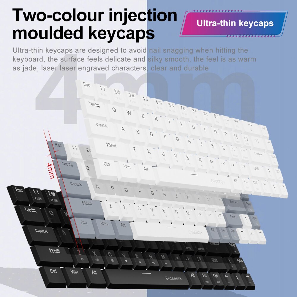 E-YOOSO A68 RGB Mini Slim USB  - Gaming Keyboard Budget 评论和价格