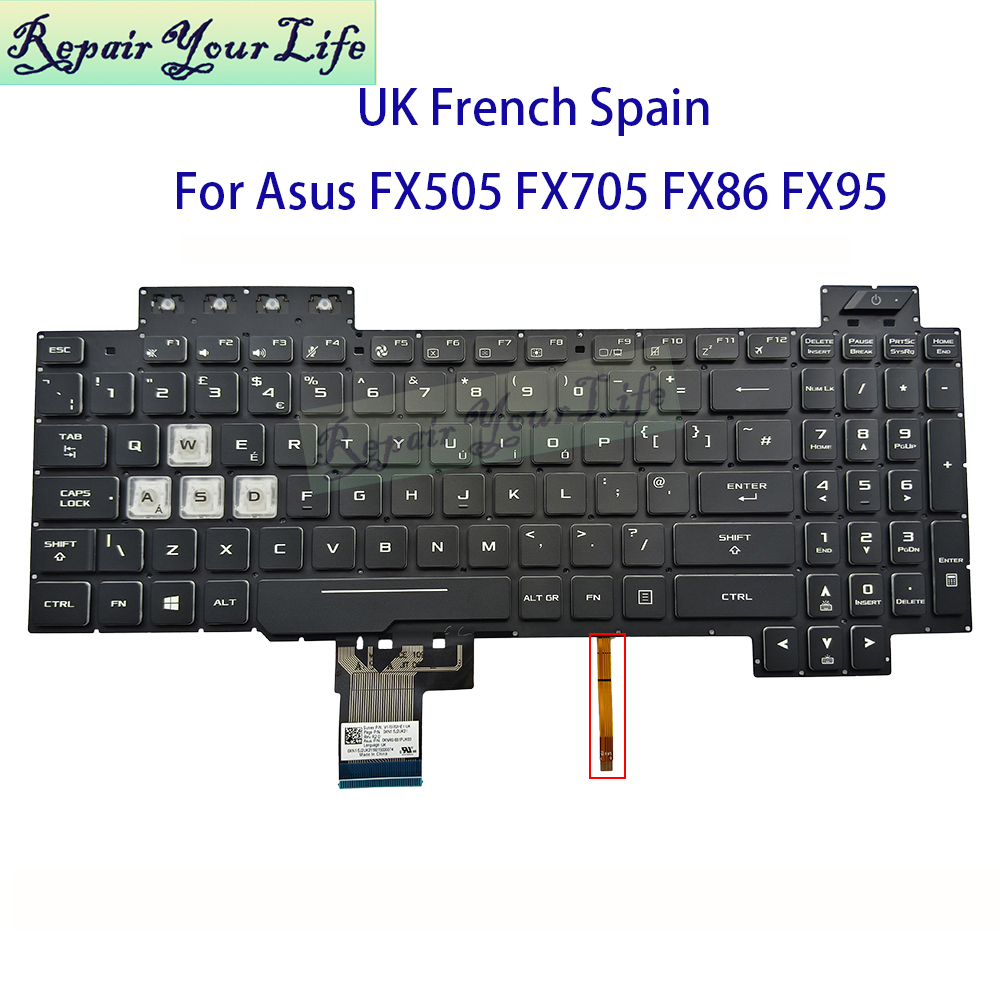 UK Spain French AZERTY Keyboar - Gaming Keyboard Asus 评论和价格