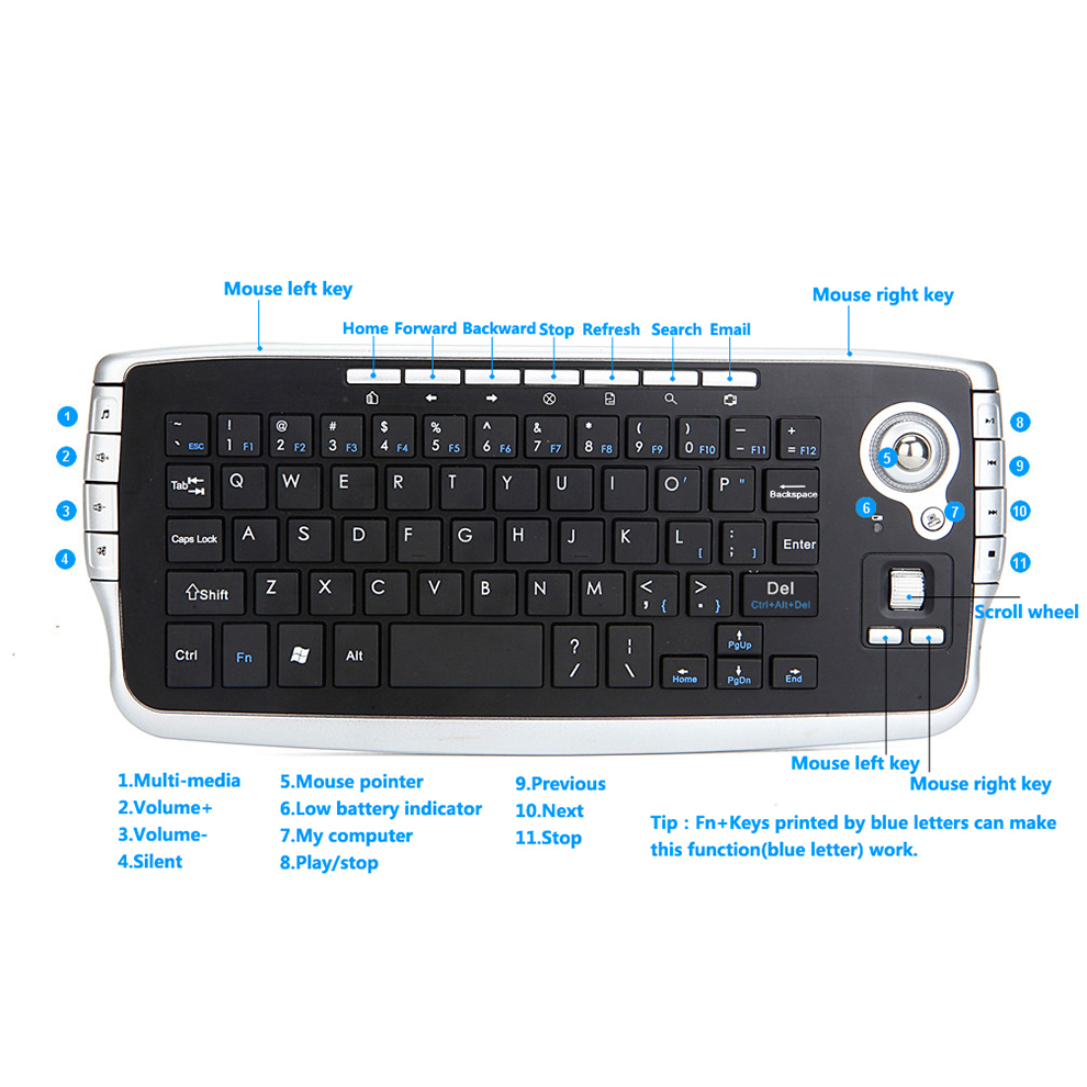 Jomaa Portable USB Wireless Tr - Gaming Keyboard Budget 评论和价格