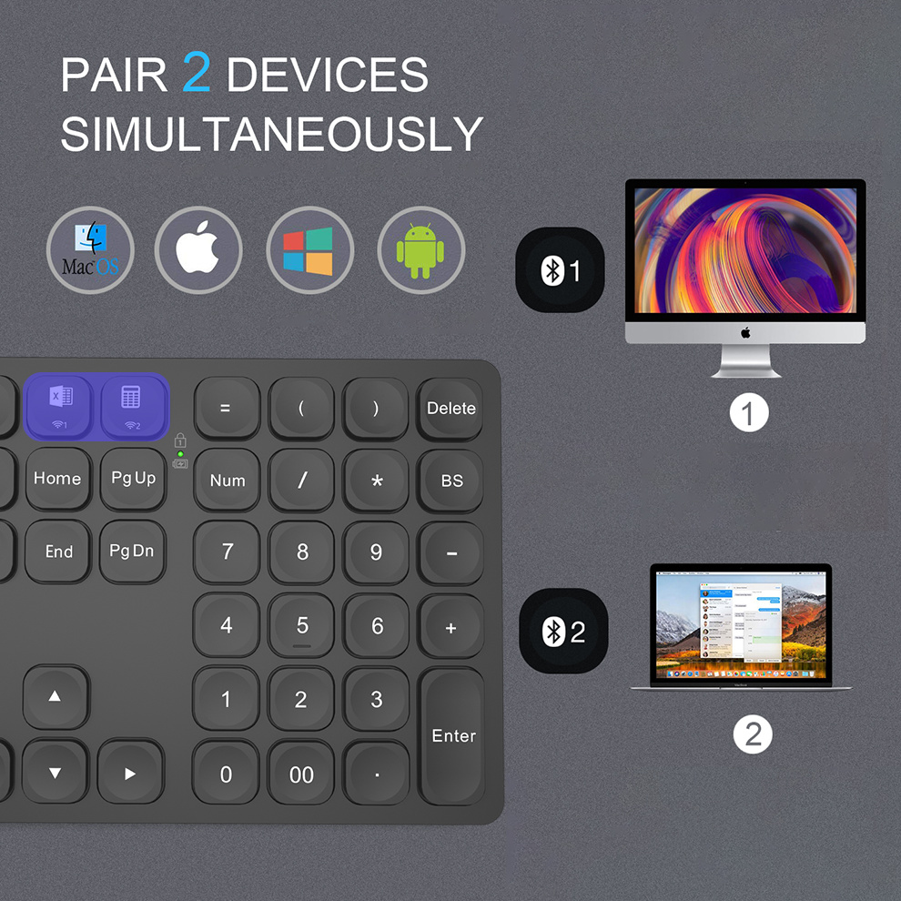 BOW Dual Bluetooth Numeric Key - Gaming Keyboard Budget 评论和价格